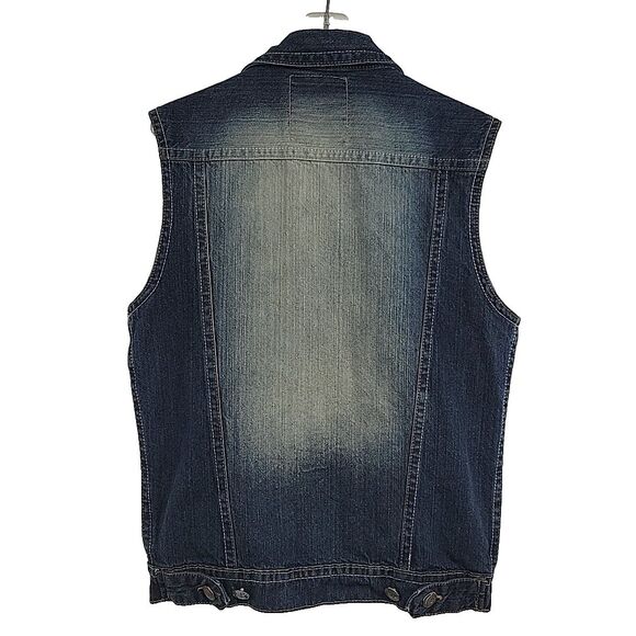 Royal Premium Womens Denim Vest Size Medium LOOK Verdigris on Buttons - Picture 5 of 11